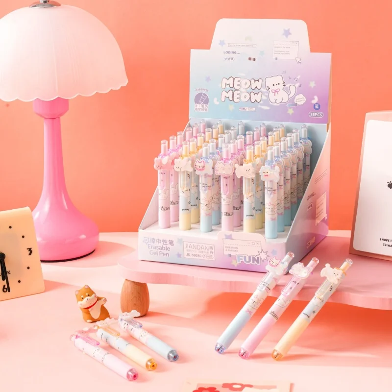 

36 шт./лот Kawaii Cat Press гелевая ручка милые 0,5 мм черные чернила нейтральные ручки подарок канцелярские принадлежности офисные школьные принадлежности