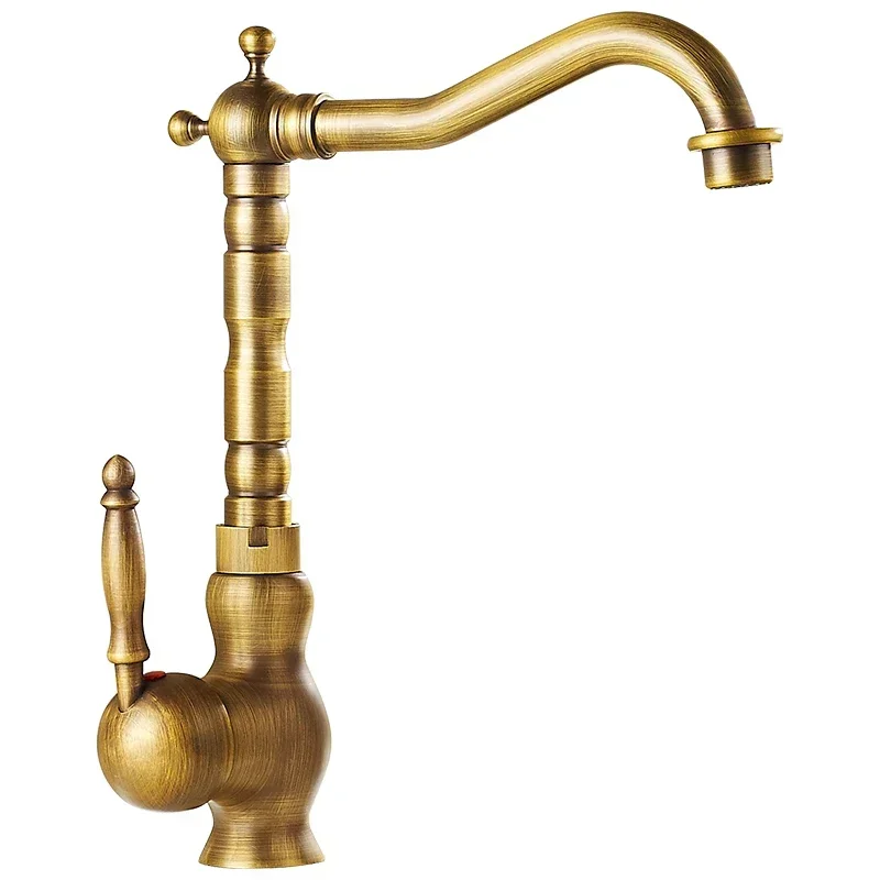 Bathroom Sink Faucet Antique Bronze 360 Degree Turn Basin Faucet Water Tap Single Handle Cold and Hot Water