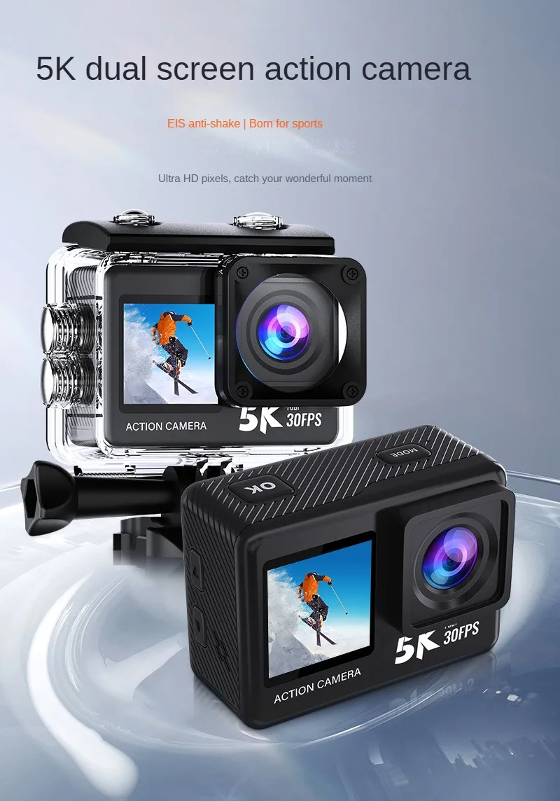 

Экшн-камера NCZOBOE 5K30FPS с сенсорным ЖК-дисплеем EIS 170 ° Видеорегистратор 30 м водонепроницаемый пульт дистанционного управления 5-кратный зум шлем Wi-Fi 4K60FPS спортивная камера