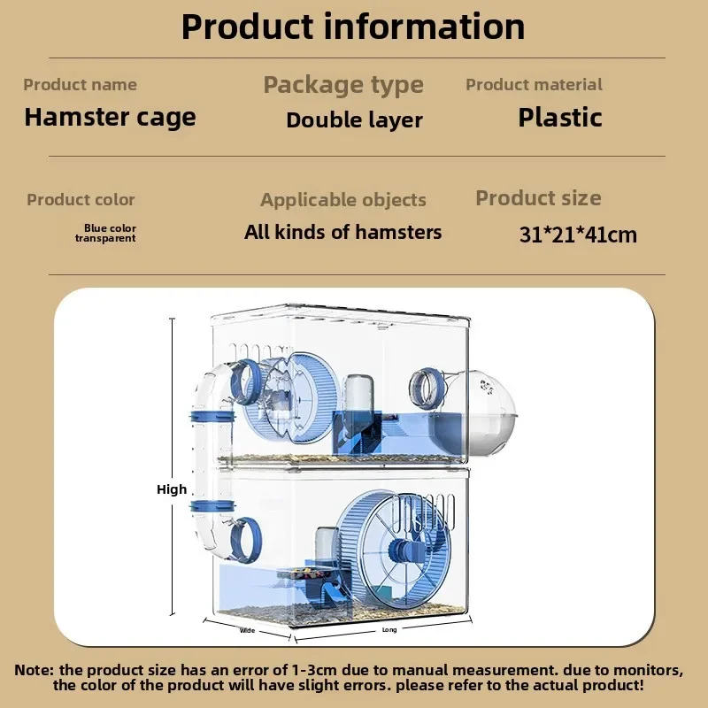 Hamster Cage Luxury Villa Syrian Hamster Large Space House Pets Small Acrylic Transparent Nest Pet Products Accessories view 6