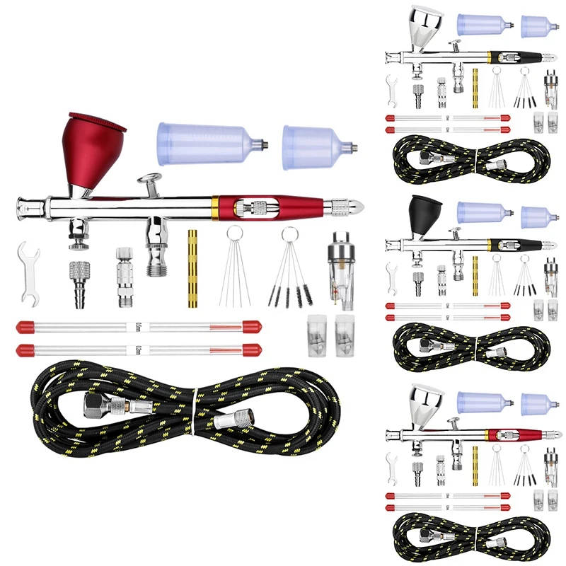 ABKO 듀얼 액션 에어 브러시 유체 컵, 빠른 제거 에어 캡 깍지, 자동차 모델 DIY 페인팅 메이크업 네일 아트 케이크 장식