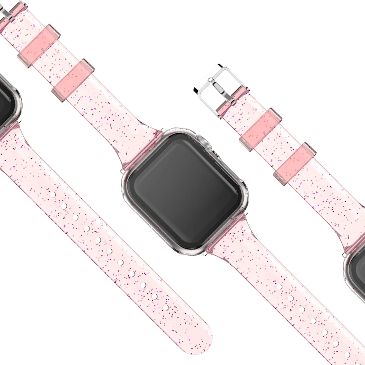 Transparent Apple Watch strap jelly crystal lady strap sports TPU strap for iWatch 987654321se Ultra 2/1