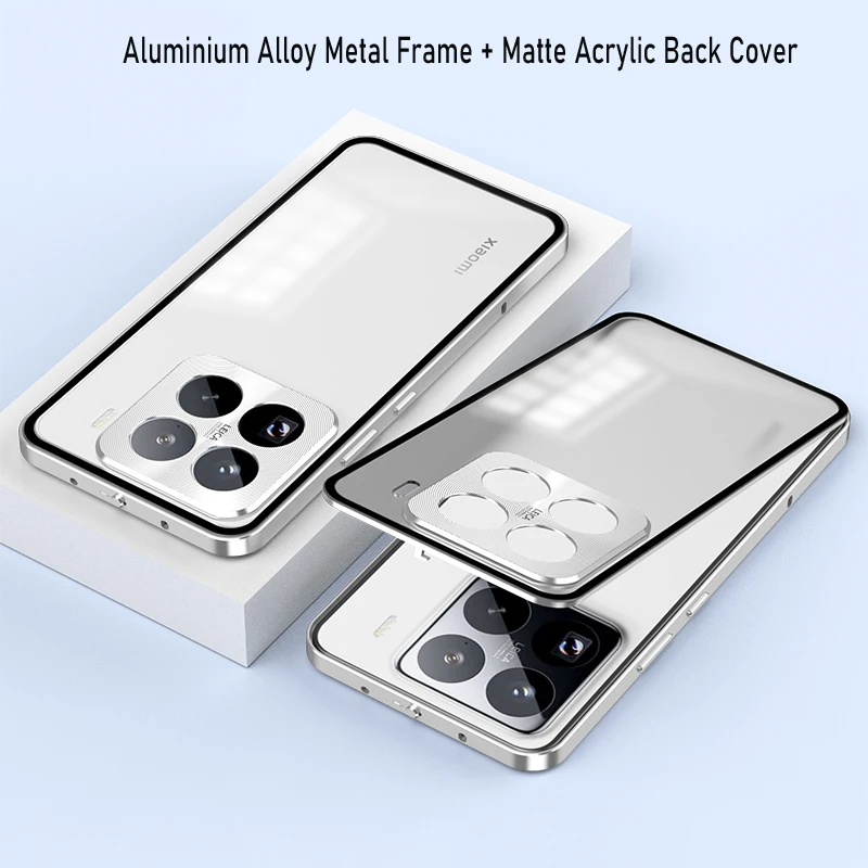 Case For Xiaomi Mi 15 Pro Aluminium Alloy Metal Frame + Matte Acrylic Back Cover For Xiomi Xiaomi Mi15 Mi 15 Pro Coque Fundas