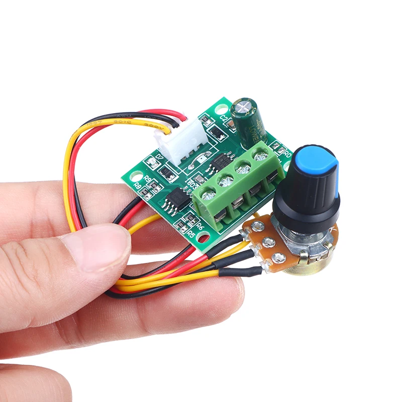 

Adjustable Driver Board DC Motor Speed Controller PWM 1803BK 1.8V 3V 5V 6V 12V 2A Low Voltage Speed Regulator Control Module