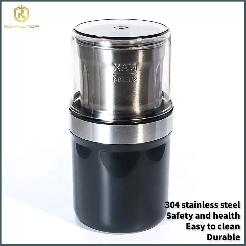 Hot automatic adjustable 300w espresso grinder steel flat blade electric coffee grinder machine for coffee beans and spices