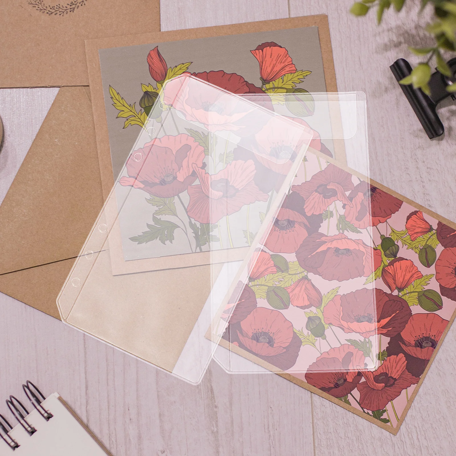 Carpeta de PVC de alta clase, organizador de documentos resistente al desgaste para estudio de negocios, bolsillo para carpetas para uso en el hogar y la Oficina, 10 Uds.