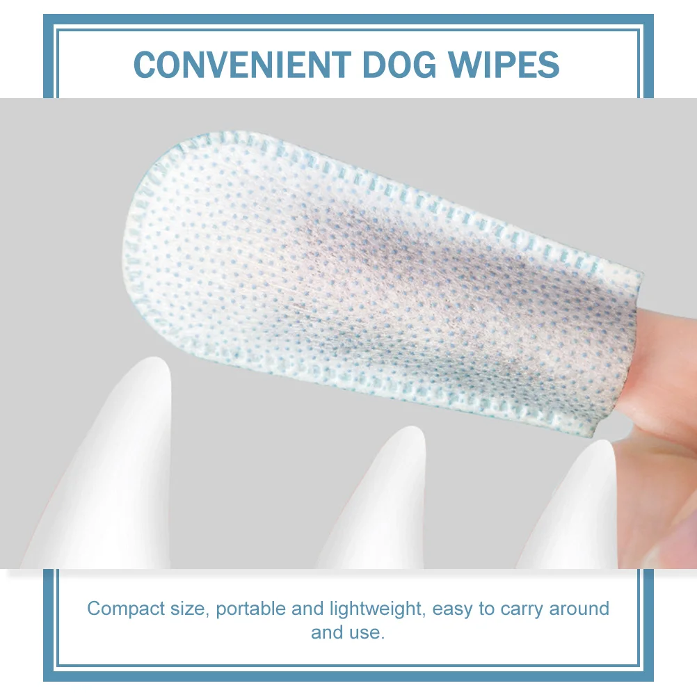 

50 Pcs Pet Finger Coupler Toothbrush Professional Dog Dental Wipes Cat Supply Accessory