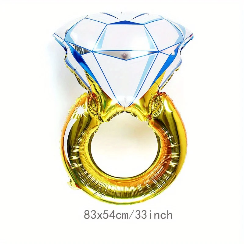 1PC Big Gold Diamond Ring Foil Balloons Bride to Be Balloon Bridal Shower Wedding Engagement Valentine's Day Decoration view 3