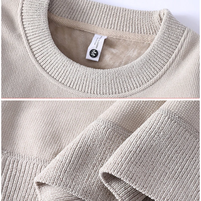 Men's Streetwear Casual Knit Sweater Men's Jumpers Pullover Spring Autumn Fashion Male Sweat-shirt Men Clothing Solid Color