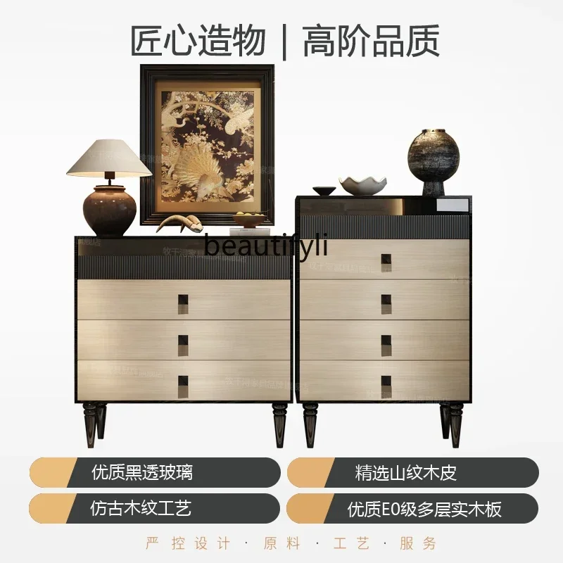 X Chest of Drawers Combination Living Room Glass Decoration French Retro Master Bedroom Four Or Five Chests of Drawers