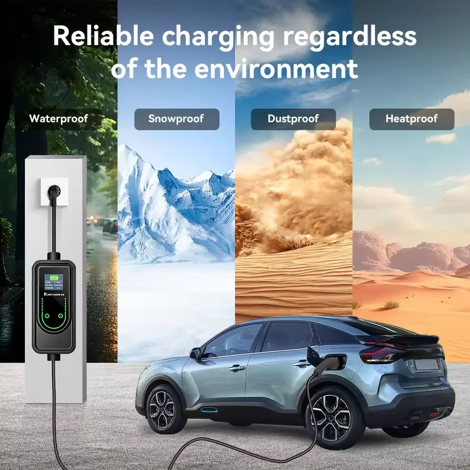 3600W Portable Type2 IEC62196-2 EV Charger Type1 SAE J1772 Electric Car Charger GBT EVSE Charging Cable Wallbox EU Plug