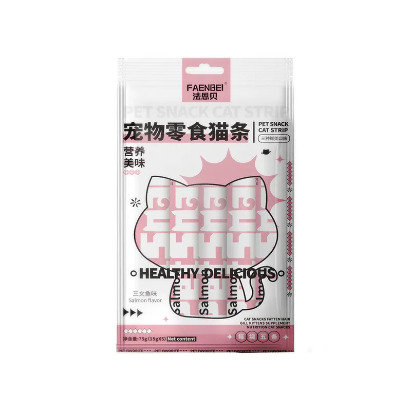 10 قطعة/2 حزمة وجبات خفيفة للحيوانات الأليفة شرائط القطط الصغيرة القط الرطب الغذاء حزمة التغذية الدجاج سمك القد السلمون صيغة نكهة مختلطة القط وجبات خفيفة سائلة #4