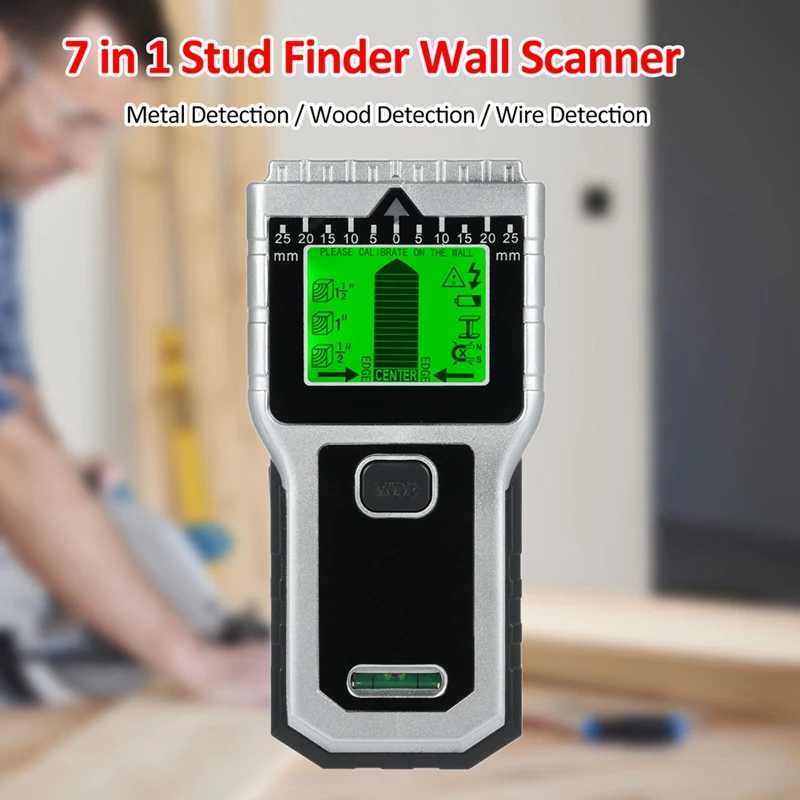 Stud Finder,Wall Scanner 7 In 1 Multifunctional Wall Detector For Studs Wood Metal And AC Wires Detection