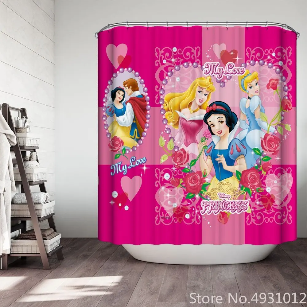 

Anime Princess Snow White Cinderella Baby Bath Waterproof Shower Curtains Boys Kids Bath Screen for Bathroom Decoration