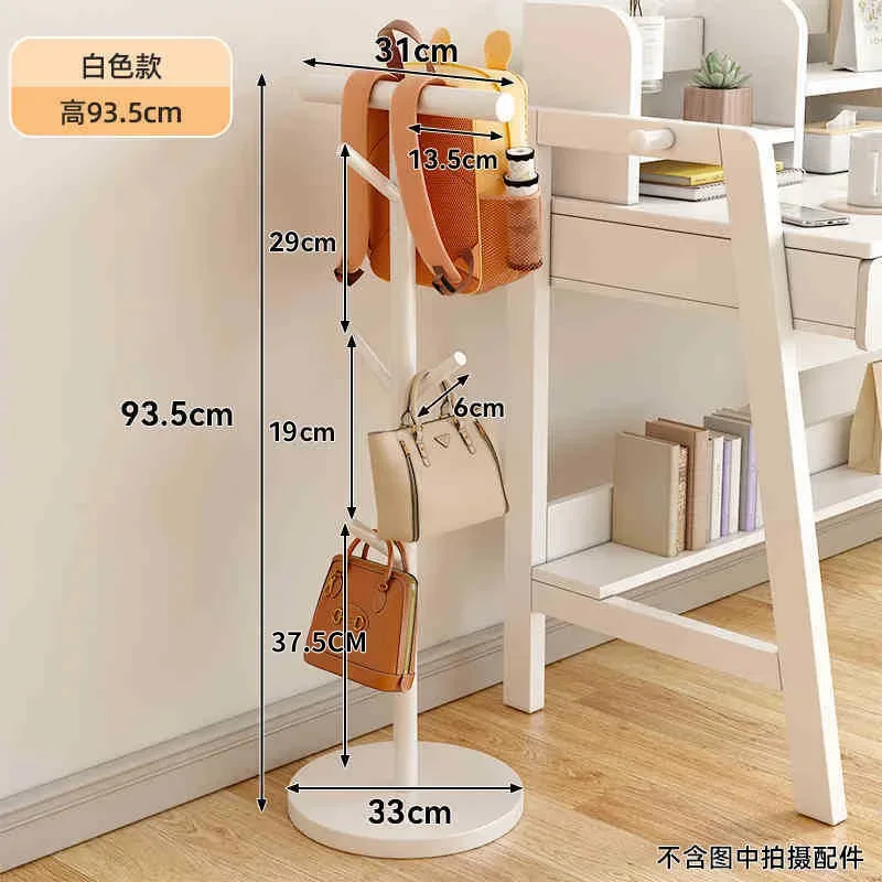 Floor‑Standing Backpack Storage Rack, Fashion Side Hanging Hook Organizer for Bedroom, Home Clothes Hats Bag Display Hanger Rack