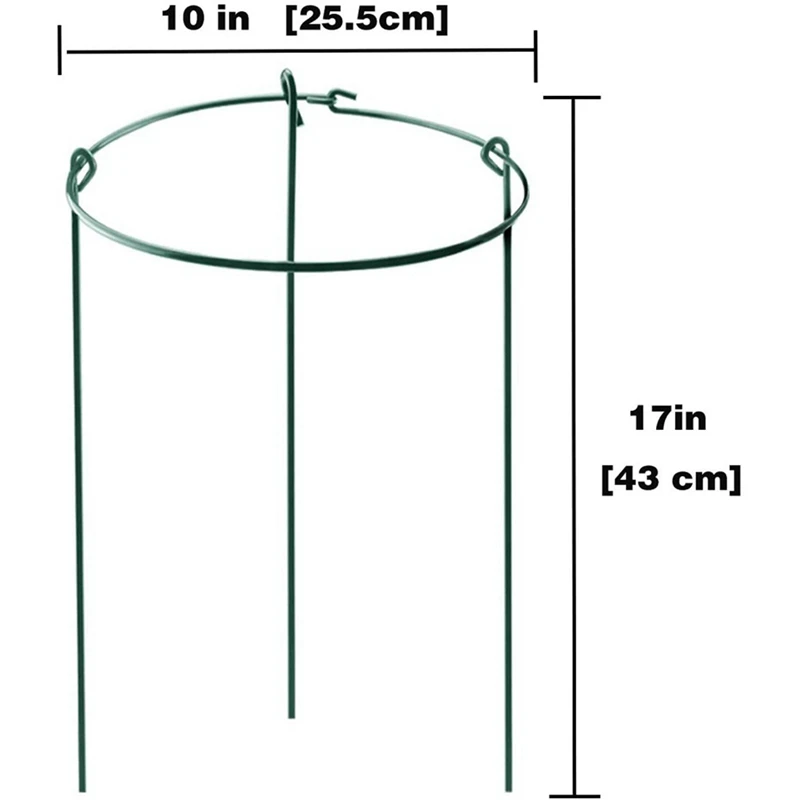 Cincin kandang penjepit penyangga tanaman taman, pak 10 cincin pasak tanaman logam bulat, penyangga taman kuat