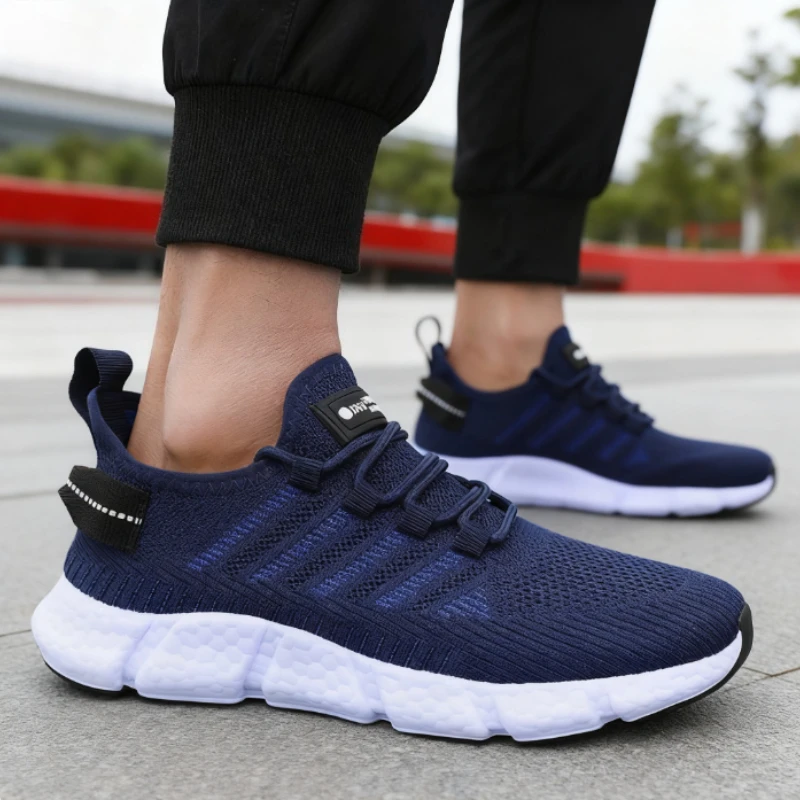 

Мужские кроссовки, легкая дышащая повседневная обувь на мягкой подошве с сеткой на шнуровке, мужские кроссовки Tenis Masculino для тренировок на открытом воздухе