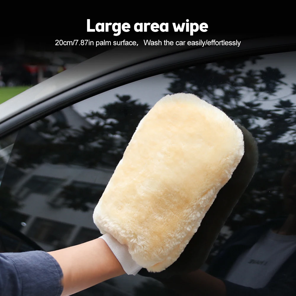 Washing Gloves Artificial Wool Water Absorption Car WashFiber Automotive Cleaning Cloth Towel Auto Care Double-faced Glove