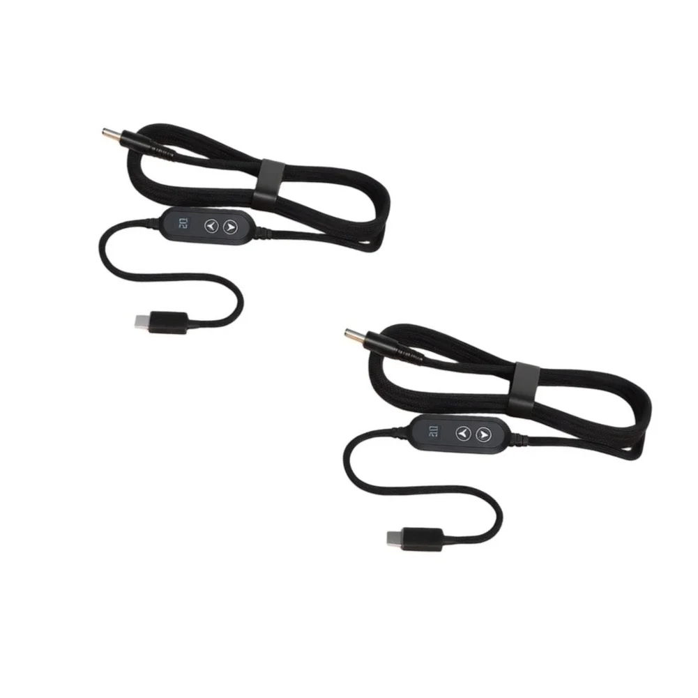 For Type-C to DC Power Adapter Cable 100W Adjustable 5-20V for Router Laptop Power Supply 5.5x2.5mm 120cm Black