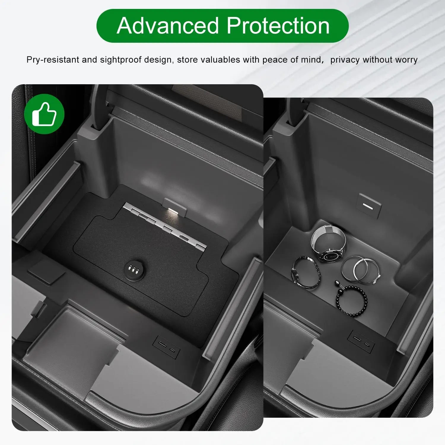 Car Safe Organizer Lock Box For 2023-2026 Chevy Silverado GMC Sierra 1500 for Chevy Silverado Center Console Safe Vault