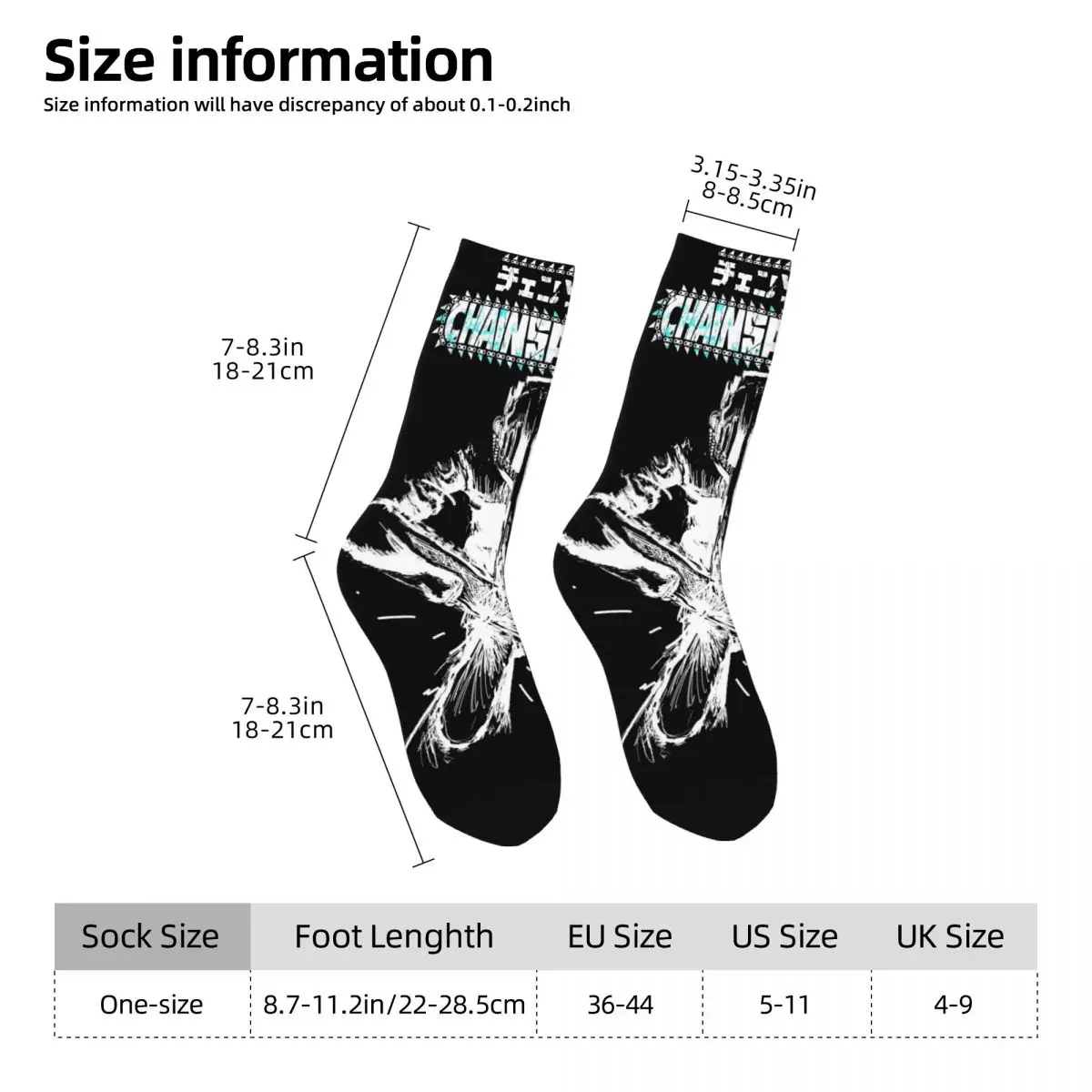 Calcetines de motosierra de Anime para hombre y mujer, calcetín Unisex con estampado 3D, estilo callejero, Crazy