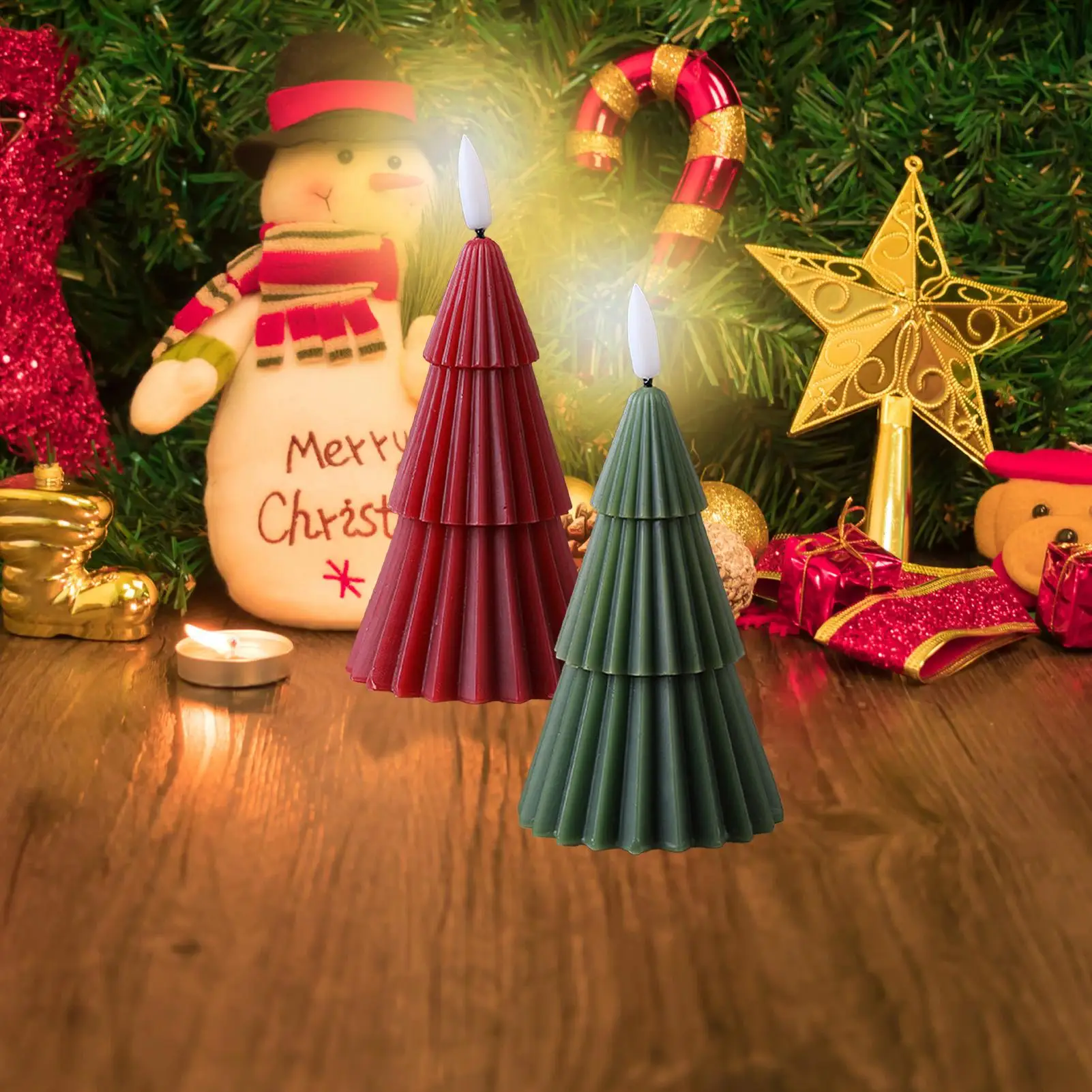 Battery Taper Candles Realistic Flickering Light Home Decor Battery Christmas Candles For Thanksgiving Winter Wedding Dinner