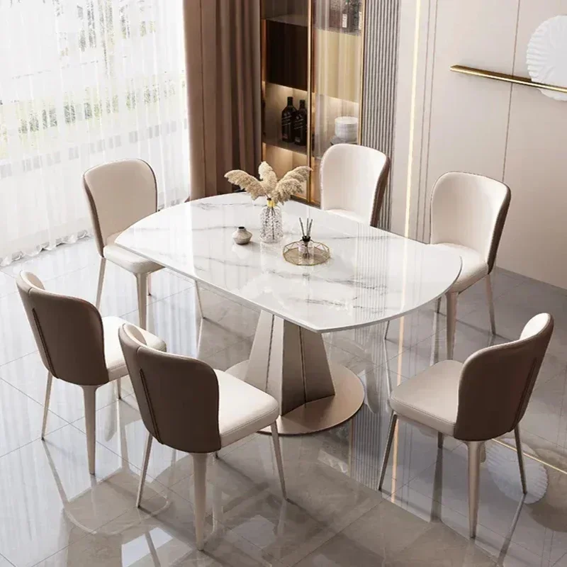 Extendable 6 Seater Dining Table For Restaurant Custom Italian Style Round Juegos De Comedor Modular Kitchens Furniture