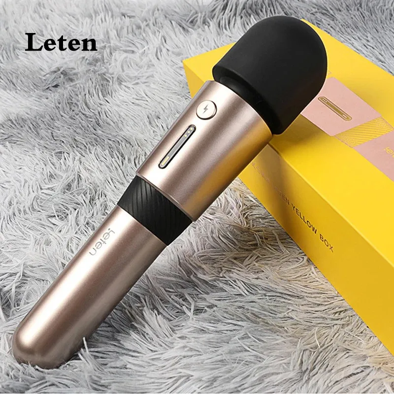 Leten Lightning AV Wand III Super Motor Intense Vibration Big Head Smart Heating Female Vibrator Ergonomic G Spot Stimulator