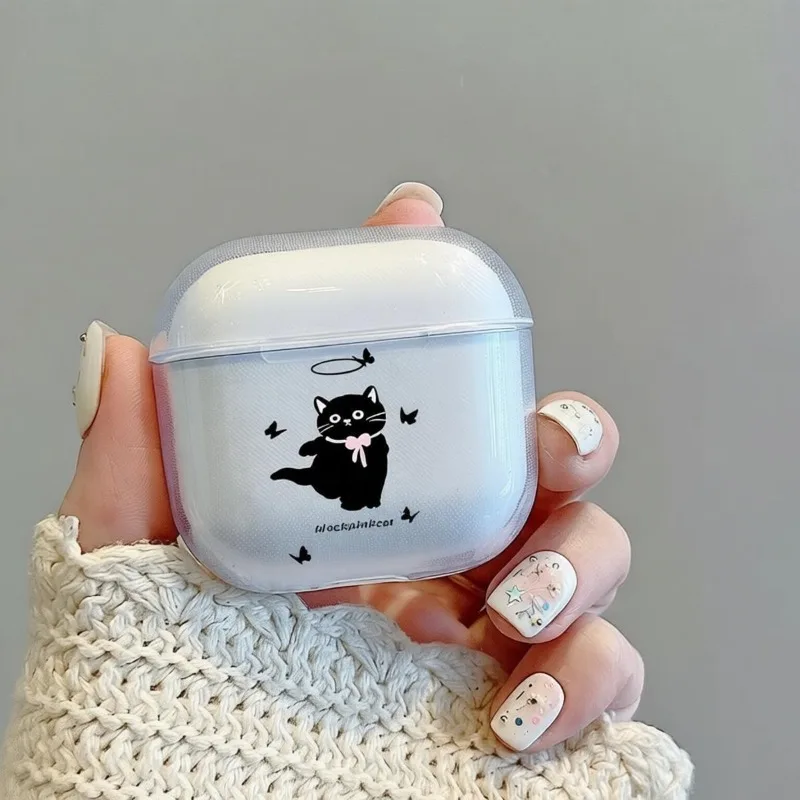 

Cute Black Cat Earphone Case for Airpods 4th 3rd 2 Pro 3 2 Shockproof Cover for Airpod 2 3 1 Protective Accessorie Shell Fundas