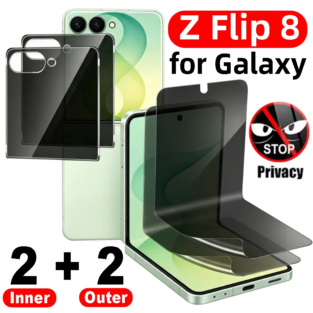 Anti-Spy HD Screen Protector for Samsung Galaxy Z Flip 8 Hydrogel Film Privacy Outer/Inner Hydrogel Film 1/2/3Pcs Anti-spy Film