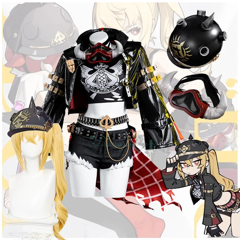 

Lucy Cosplay Costume Wig Game Zenless Zone Zero Coat Top Shorts Accessories Full Set Rock Punk Suit For Halloween Carnival