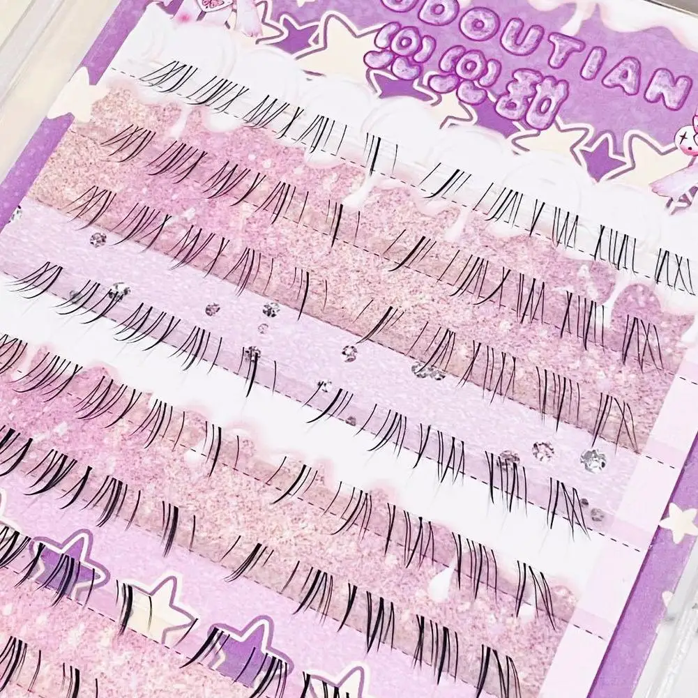 Ciglia inferiori inclinate Ciglia finte Manga stile coreano naturale Ciglia finte fata segmentate Ingrandimento degli occhi Strumento per il trucco