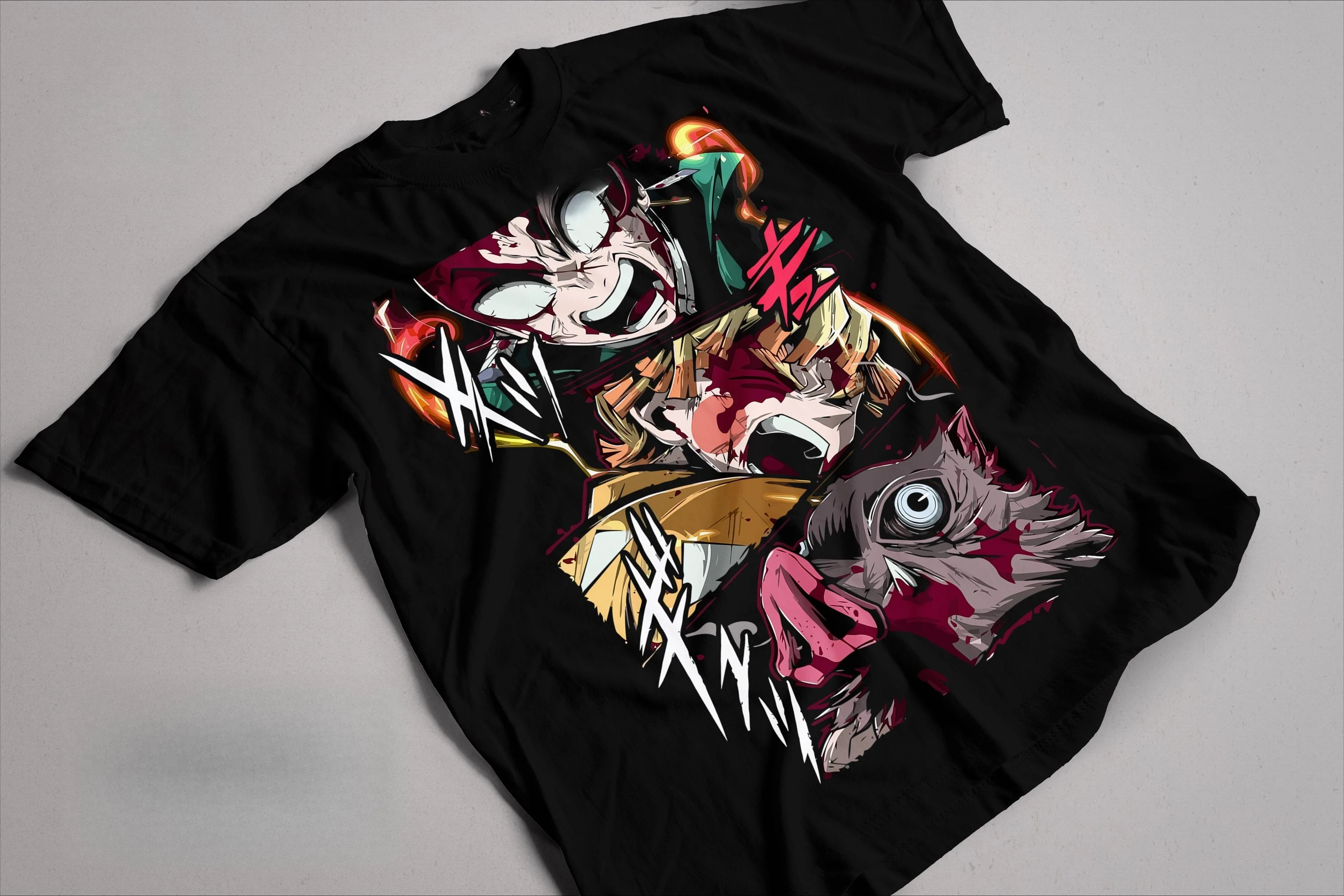 

2026 Summer Demon Slayer Retro Cosplay T-shirt Men's Oversize Casual Cotton Printed Short-sleeved Unisex Children's Sports Shirt