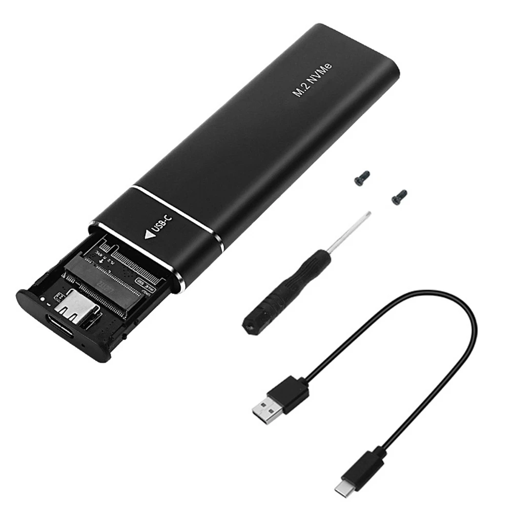 [EVENTS OFFER]Nvme Adapter M2 SSD Enclosure USB 3.1 Type-C External Protocol M and for Supports Ethernet Keys Graphics Black view 2