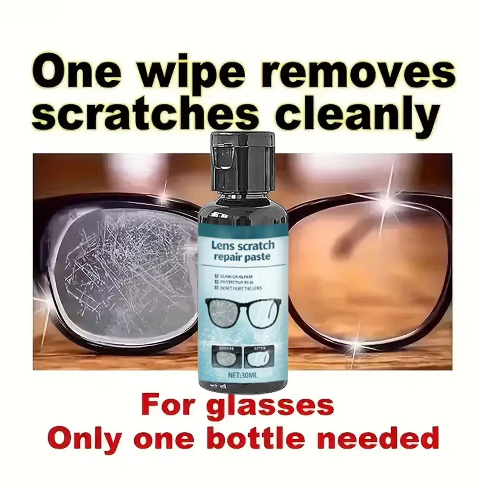 Cratch Repair Paste Eyeglass Scratch Repair Cream With Sponge Lens And Frame Scratch Polishs Eyeglass Lens Scratch Repair Cream