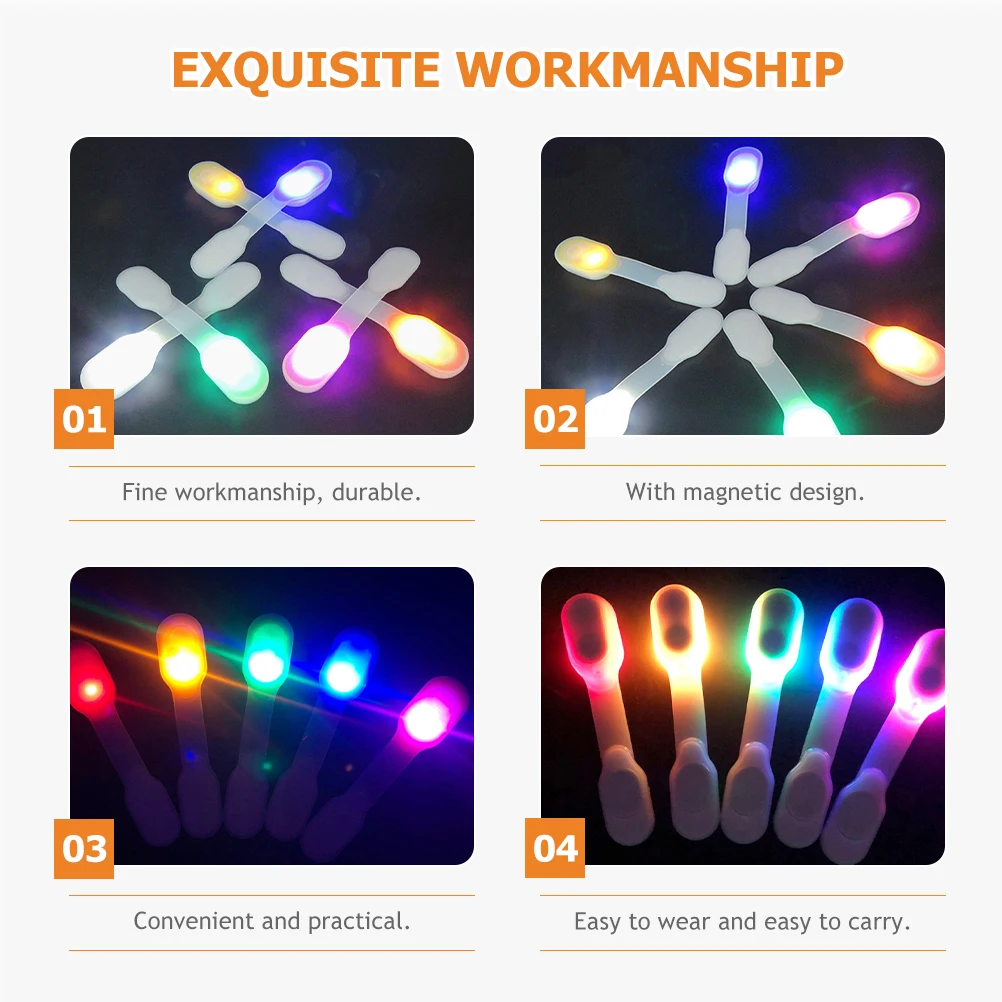 

2pcs LED Magnetic Light Clip Flashlight Blue Green Silicone Hands Jogging Outdoor Safety Nurse
