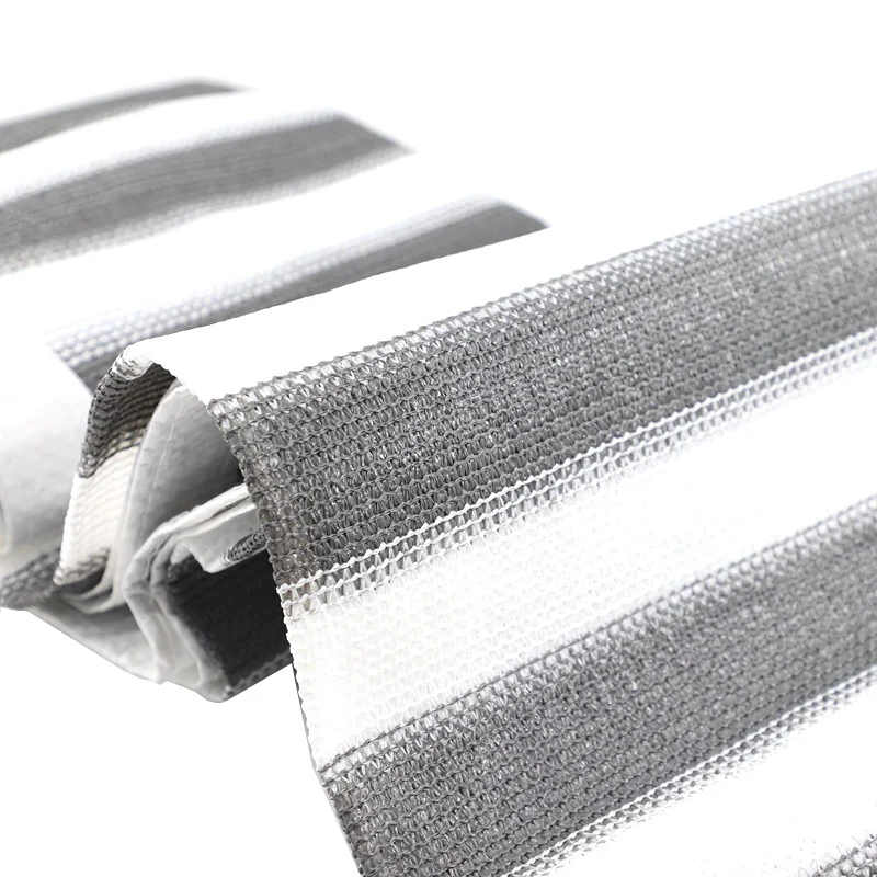 85% Shading Anti-UV Grey White Stripe Sun Shade Net Garden Plants Cover Sunshade Net Balcony Screen Privacy Safety Fence Nets