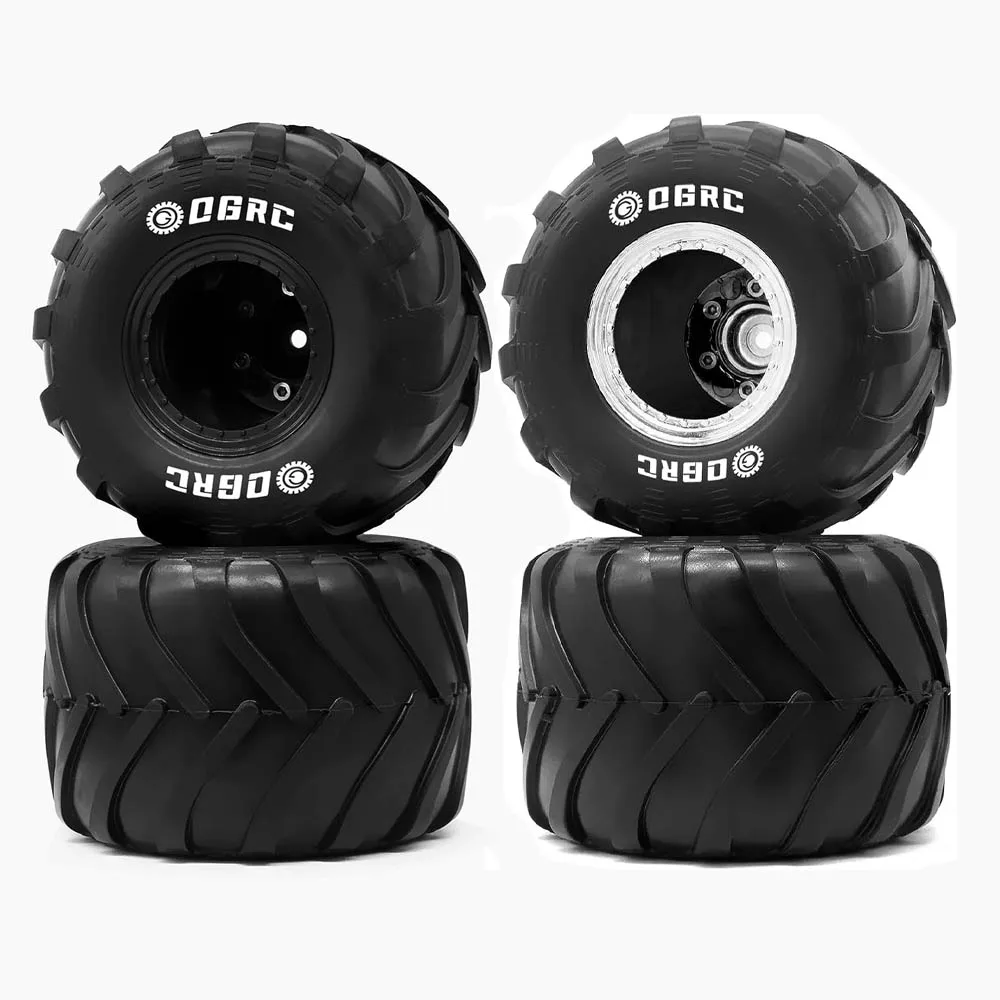 4pcs 1.0 RC Monster Truck Wheel Rim Tires Set for FCX24 SCX24 C10 JLU Deadbolt Gladiator Bronco 1/24 RC Crawler Car Upgrade