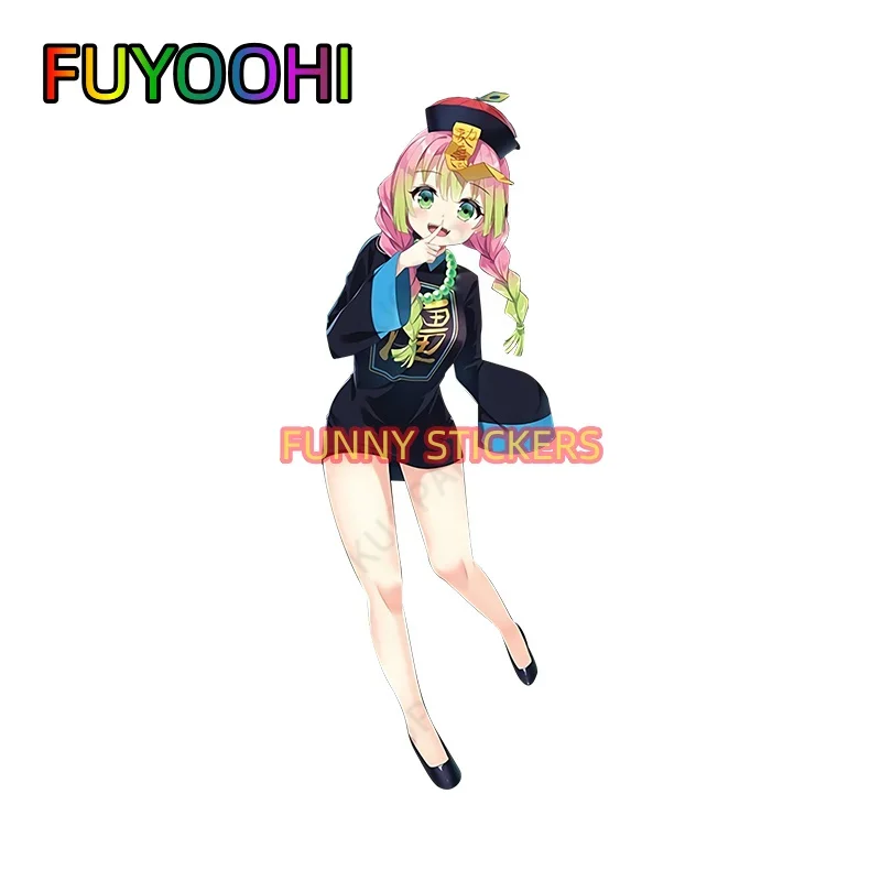 

FUYOOHI Cartoon Pink Hair Woman Peek Decals Graphics Occlusion Scratch Decal Sunscreen Trunk Surfboard Waterproof Car Styling
