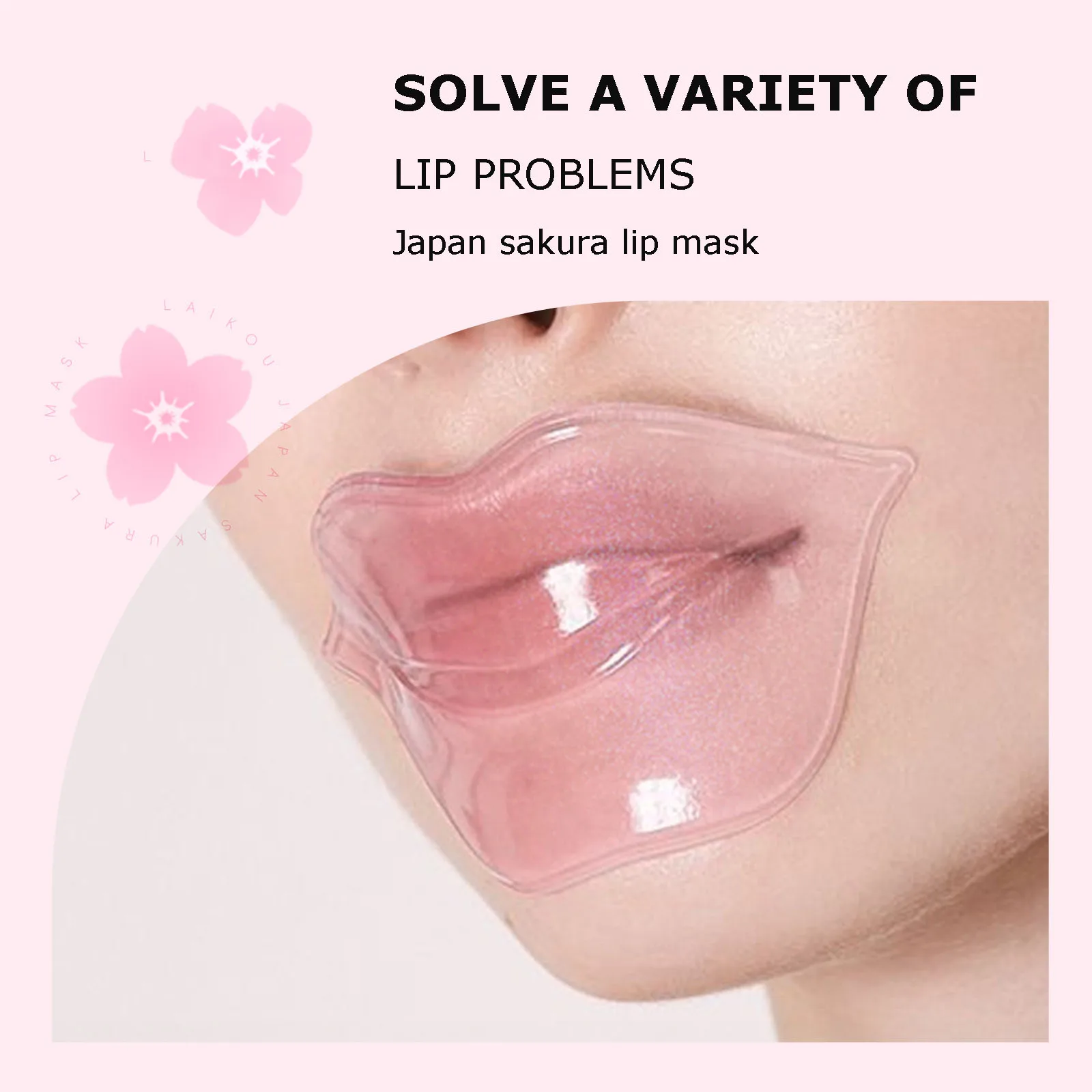 

LAIKOU 10Pcs Sakura Lip Plump Mask Lips Elasticity Instant Volumising Nourish Sexy Lip Care Essential Oil Moisturizing