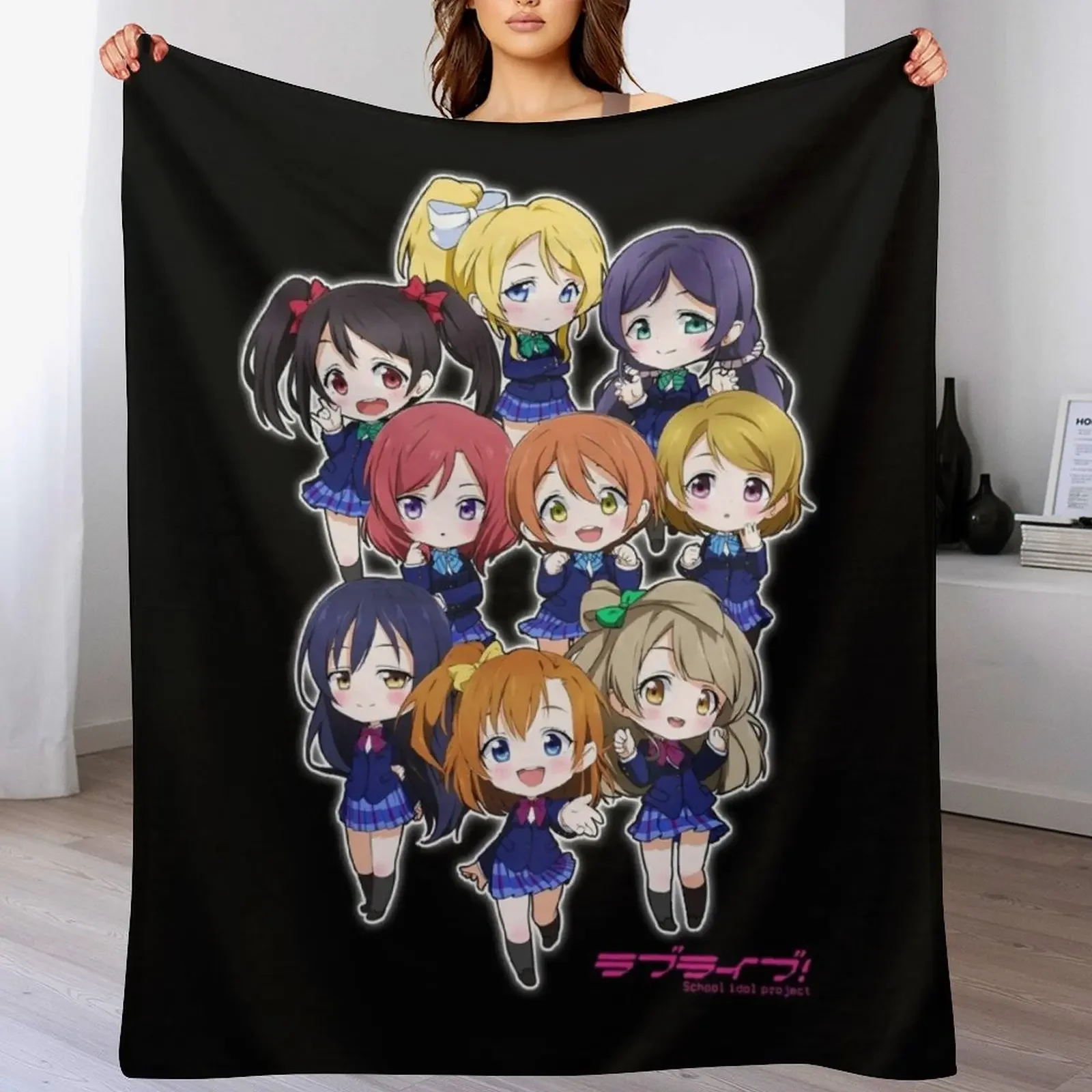 LOVE LIVE! SCHOOL IDOL PROJECT Throw Blanket Portable Lightweight Blanket for Travel Camping
