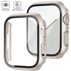 Vetro + copertura per Apple Watch 45mm 41mm 44mm 40mm 42 38 49mm cassa dell'orologio accessori protezione dello schermo iwatch series 6 SE 7 8 9 Ultra