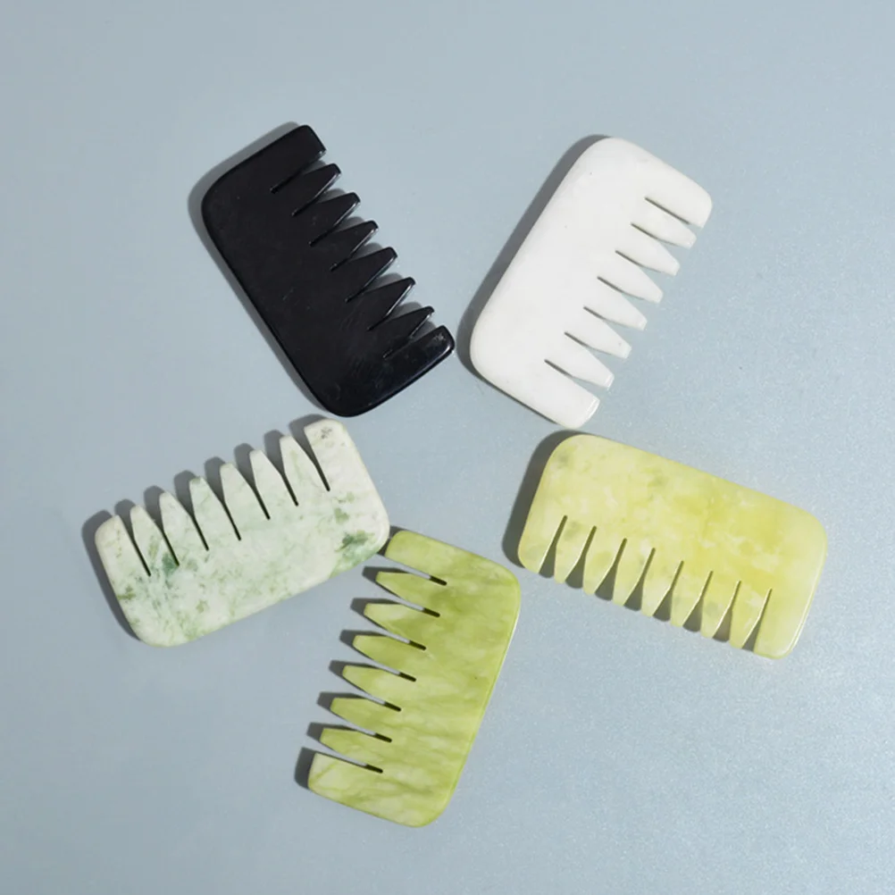 

Jade Head Massage Comb Smooth Scalp Massager for Blood Circulation Portable Gua Sha Comb Anti-Hair Loss Hair Tool