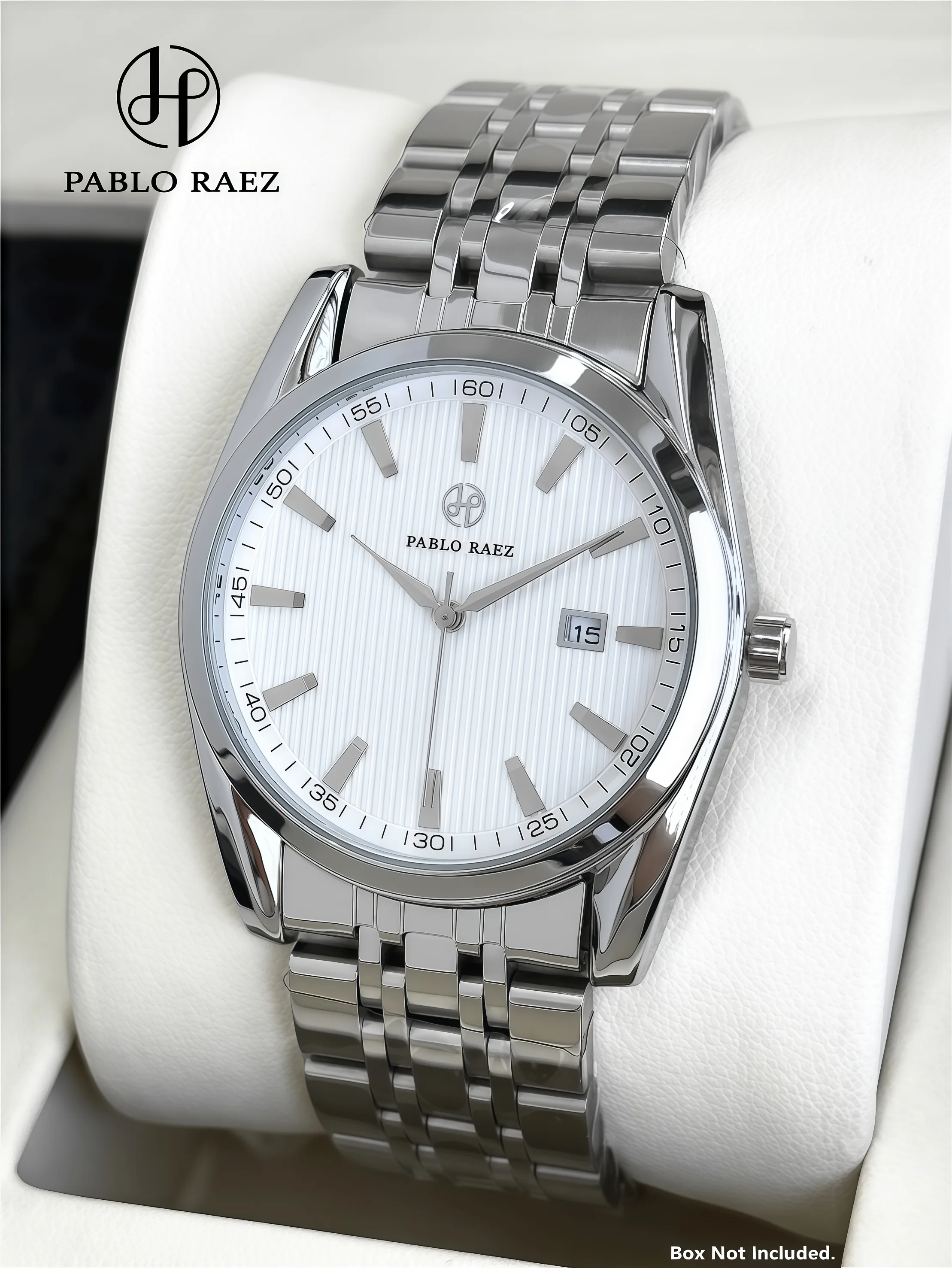 

PABLO RAEZ Men Watch Real shot Top Brand Original Sport Quartz Clock Full Steel Waterproof Calendar Wristwatch Male Relogio +box