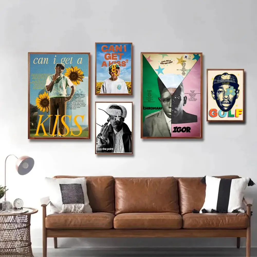 T-tyler, The Creator Poster Waterproof Wall Art Sticker For Bar Living Room Vintage Room Decor High Quality Print Gift view 2