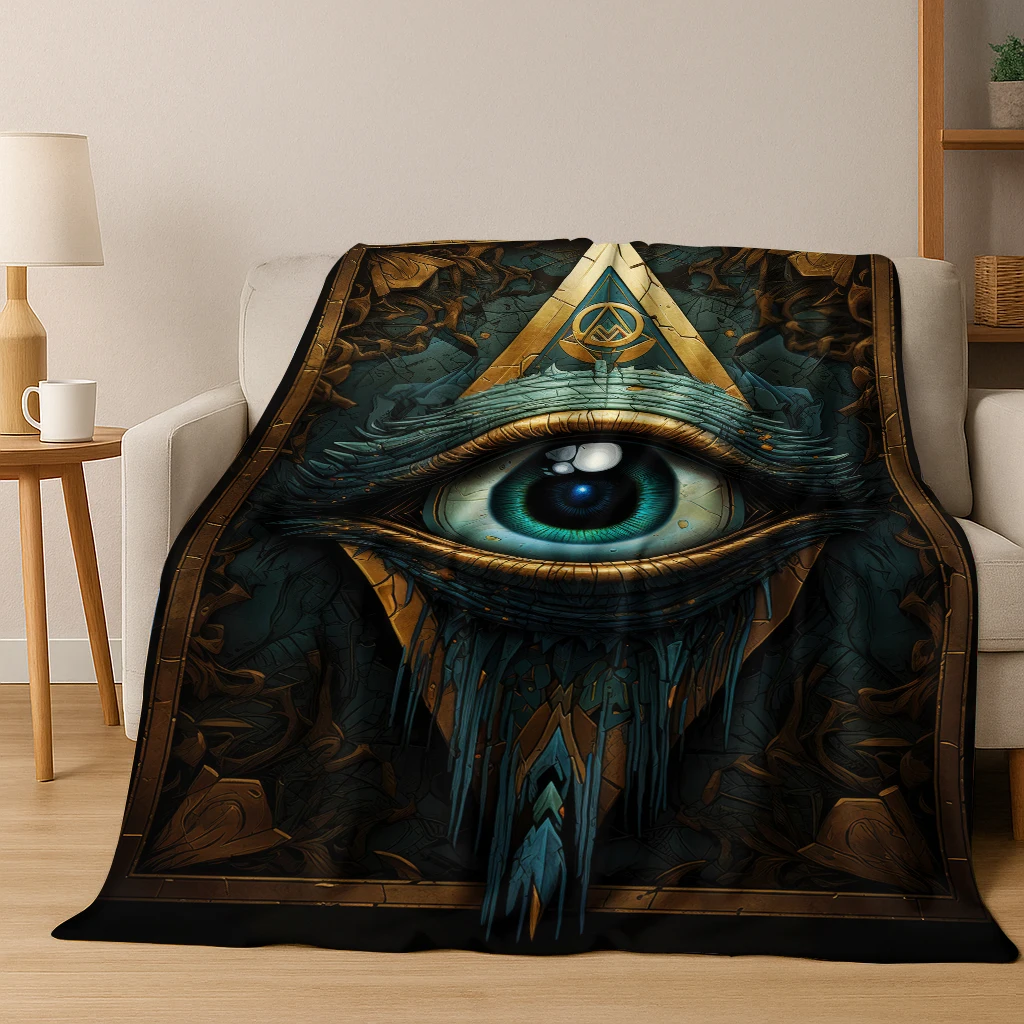 Beauty Eye of Providence Freemasonry Evil Eyes Flannel Blanket,Warm and Cozy Soft Throw Blanket for Home Bedroom Bed Sofa Kids
