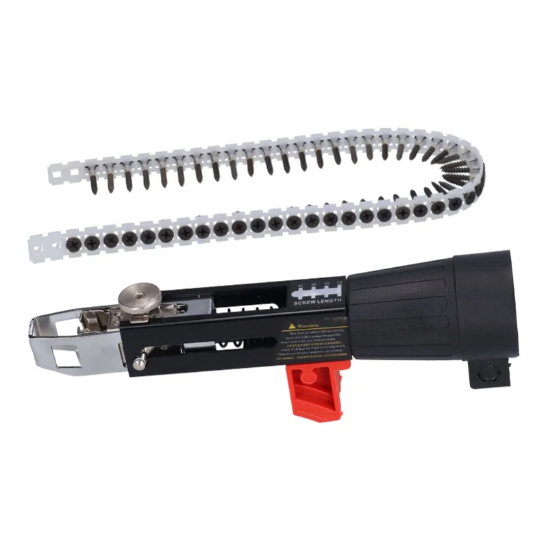 Automatic Nail Gun Adapter Adjustable Electric Drill Nailing Head With 50Pcs Chain Nails
