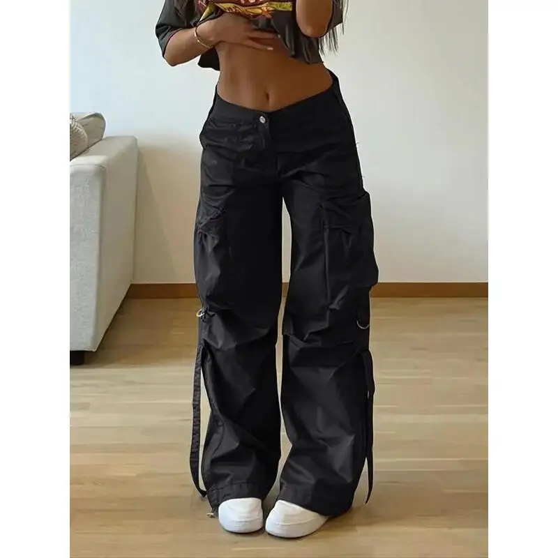 Women's Casual Street Cargo Pants ColorPocket Harajuku Style Neutral Harlan Trousers Summer 2025 Other Material 100%