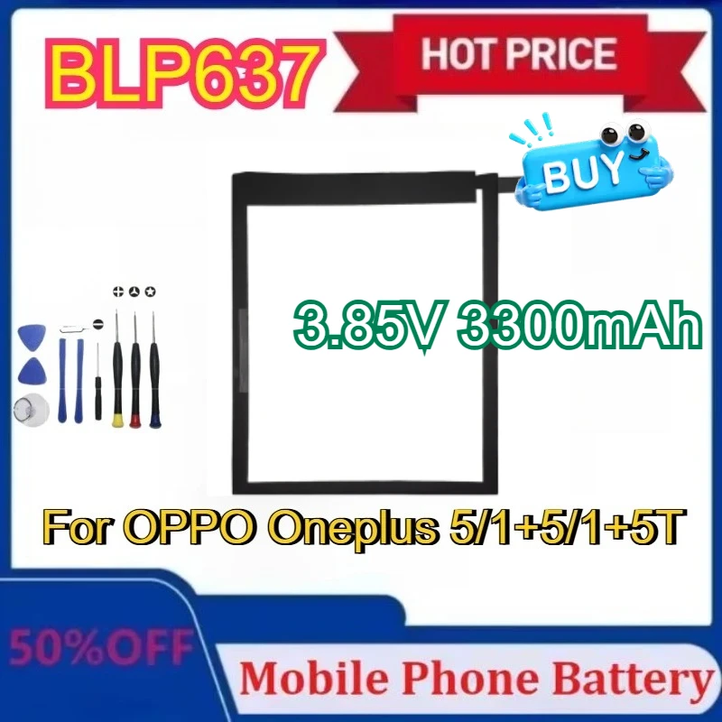 

Новый аккумулятор для мобильного телефона BLP637 3,85 В 3300 мАч для OnePlus5 A5001/5T A5010, сменный аккумулятор большой емкости для телефона