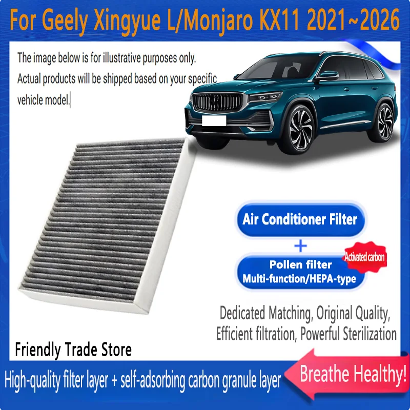 

Car Accessories For Geely Xingyue L KX11 2021~2026 25 Air Conditioning Filter Cabin Filter with Activated Carbon Replacement Kit